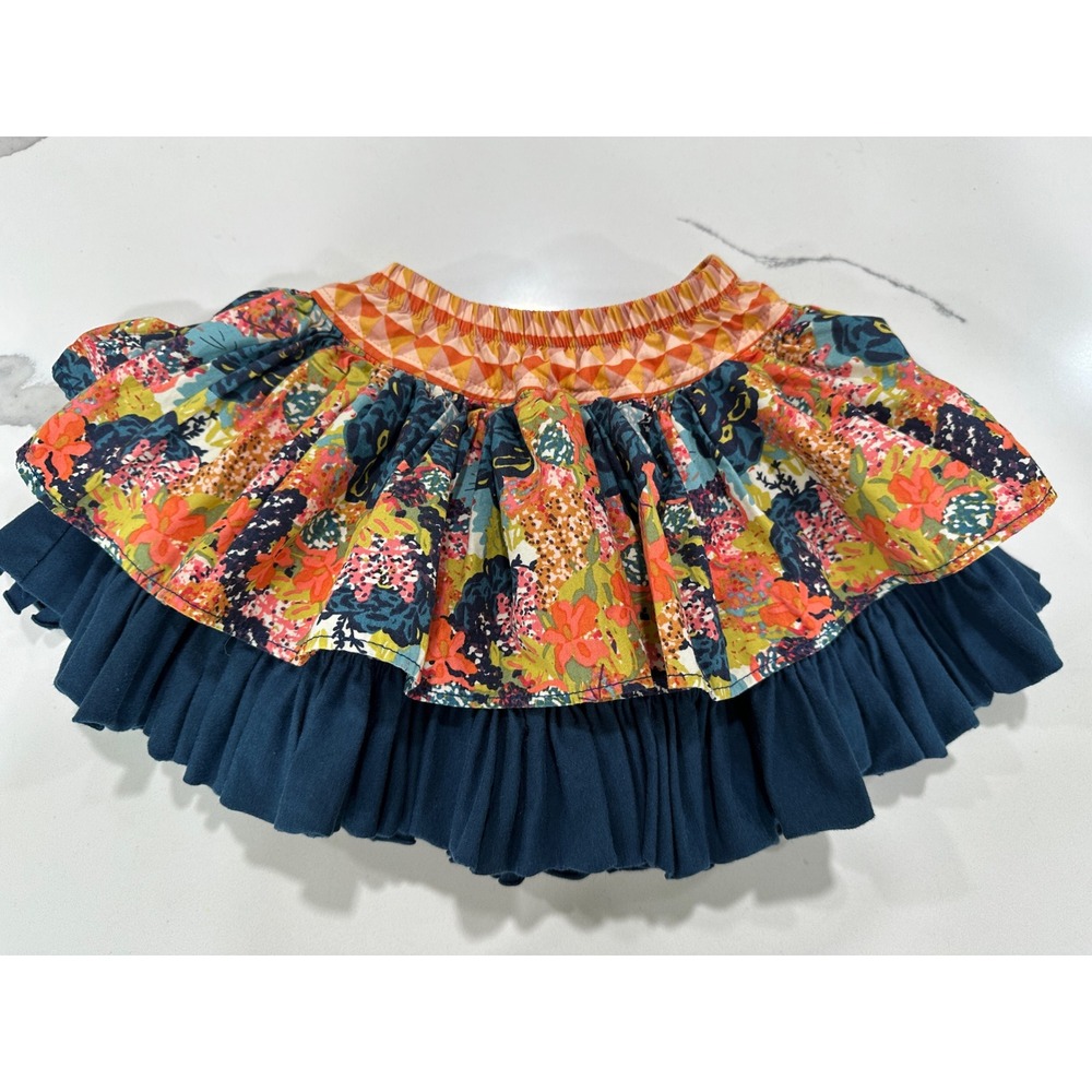 Persnickety Ruffle Skirt Girls Size 18 Months Floral Colorful Layered Cute
